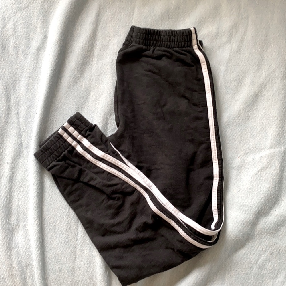 Brandy Melville Black and White Striped Sweatpants